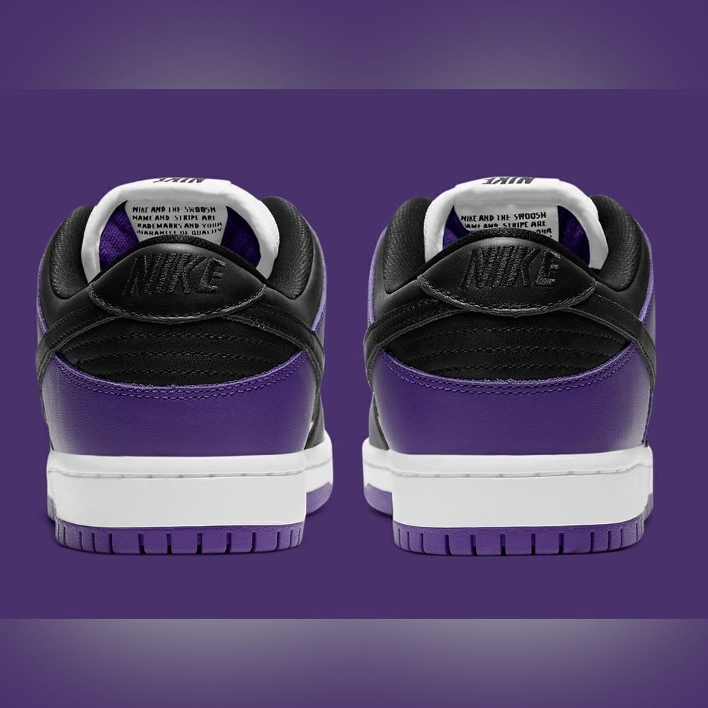NIKE SB DUNK LOW COURT PURPLE black white BQ6817-500 size 8 - 14 - Picture 8 of 11
